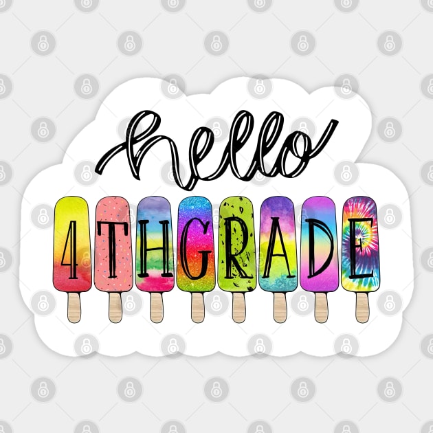 Back To School 1st Day At School Hello 4th Grade Sticker by SuperMama1650